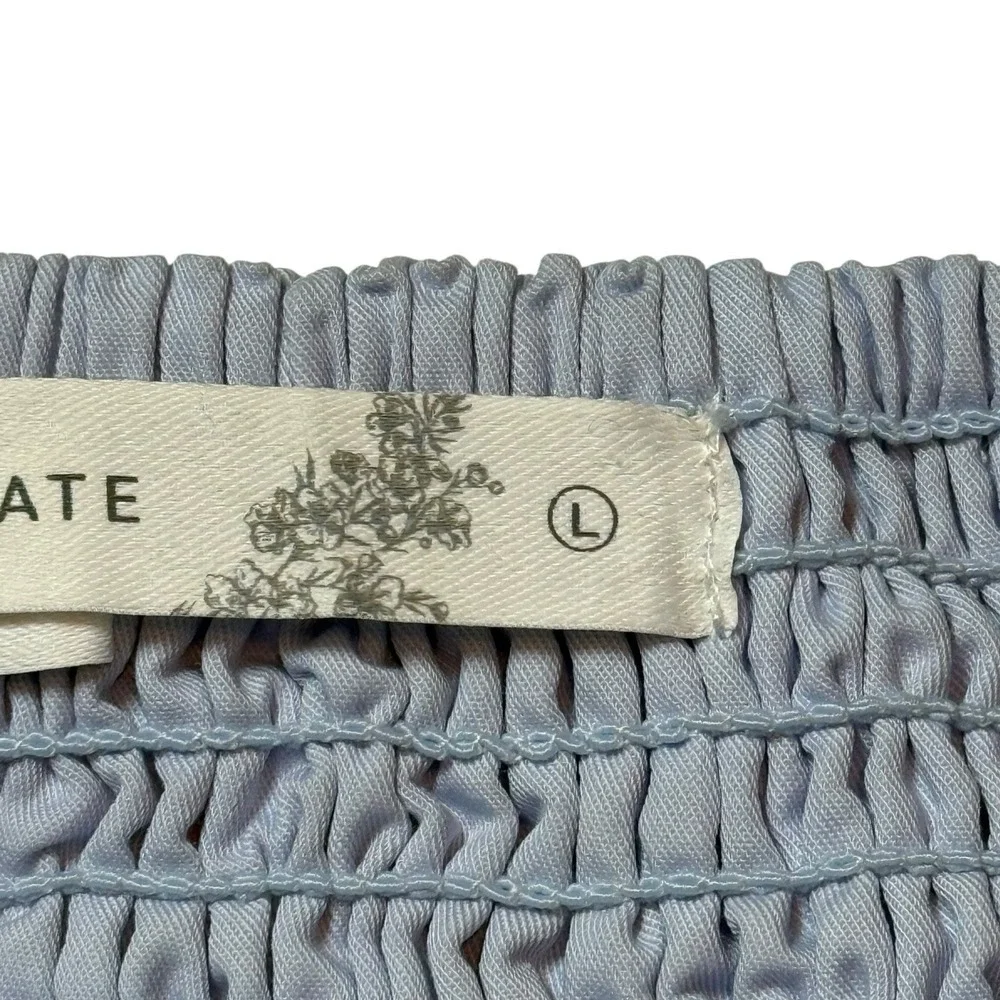 Altar'd State‎ Light Blue Bubble Hem Skirt Women's L Elastic Waist Pockets